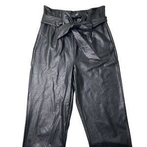 Commando Faux Leather Paperbag Waist Pants Black Womens Size XS Fairygoth Chic